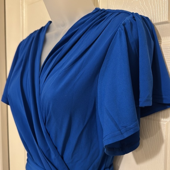 Grace Karin Faux Wrap Dress Flutter Sleeve Size S - Picture 6 of 11